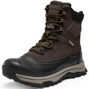 Coostar Snow Boots for Men Insulated Waterproof Winter Boots Outdoor Boot for Cold Weather Dark Brown Size 8