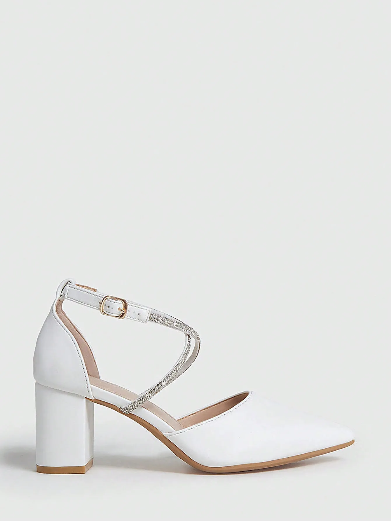 CUCCOO CHICEST Women's Shoes Valentine Days Day Point Toe Chunky Outdoor Fashion White High Heel For Spring For Summer Graduation Heels Prom Heels Vacation Shoes Summer Sale Elegant Heels