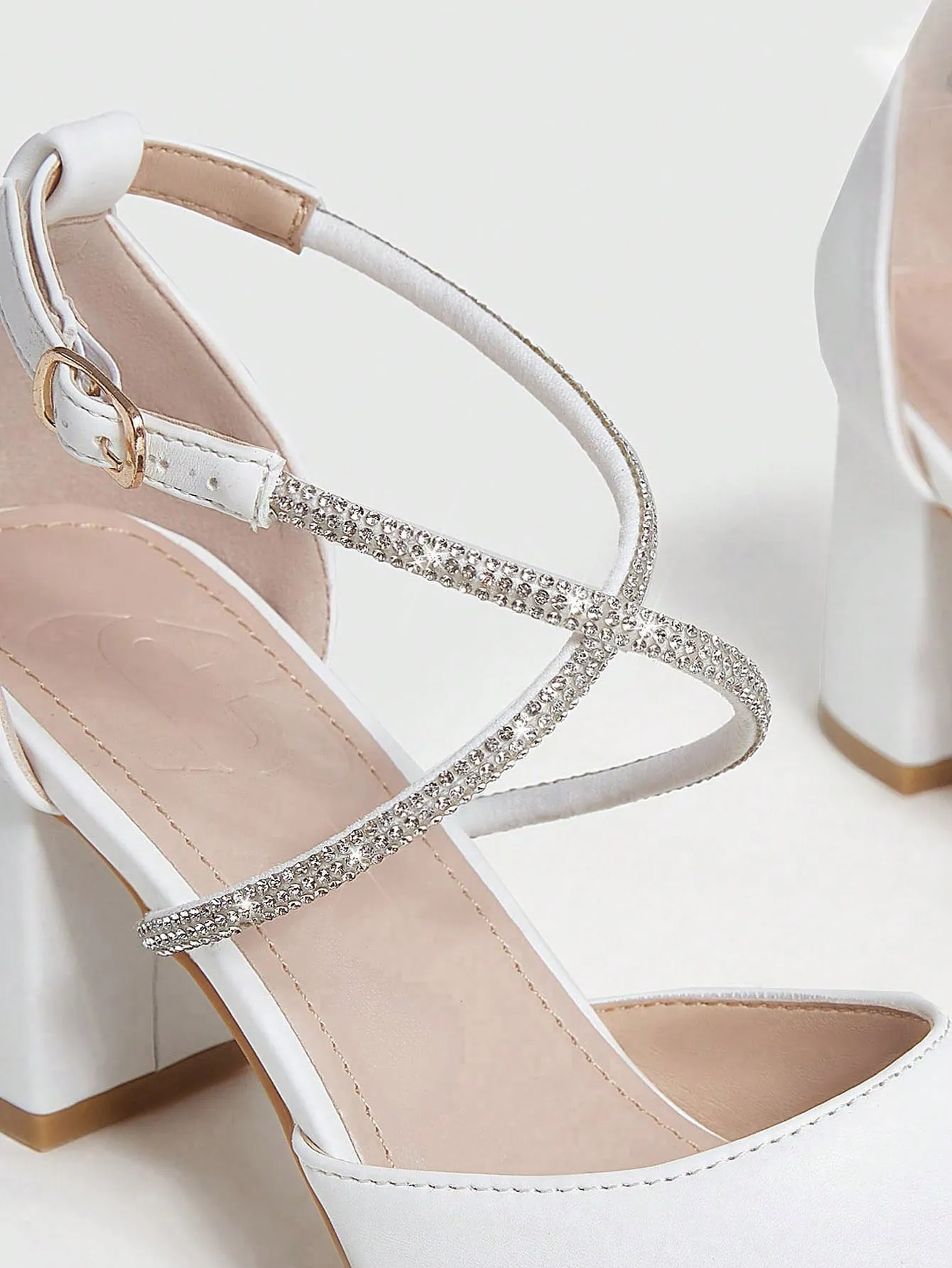 CUCCOO CHICEST Women's Shoes Valentine Days Day Point Toe Chunky Outdoor Fashion White High Heel For Spring For Summer Graduation Heels Prom Heels Vacation Shoes Summer Sale Elegant Heels