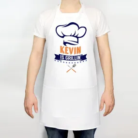 Daddy Is Grillin' Personalized Adult Apron