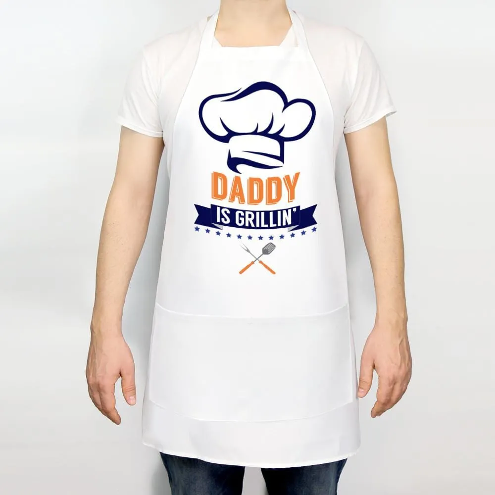 Daddy Is Grillin' Personalized Adult Apron