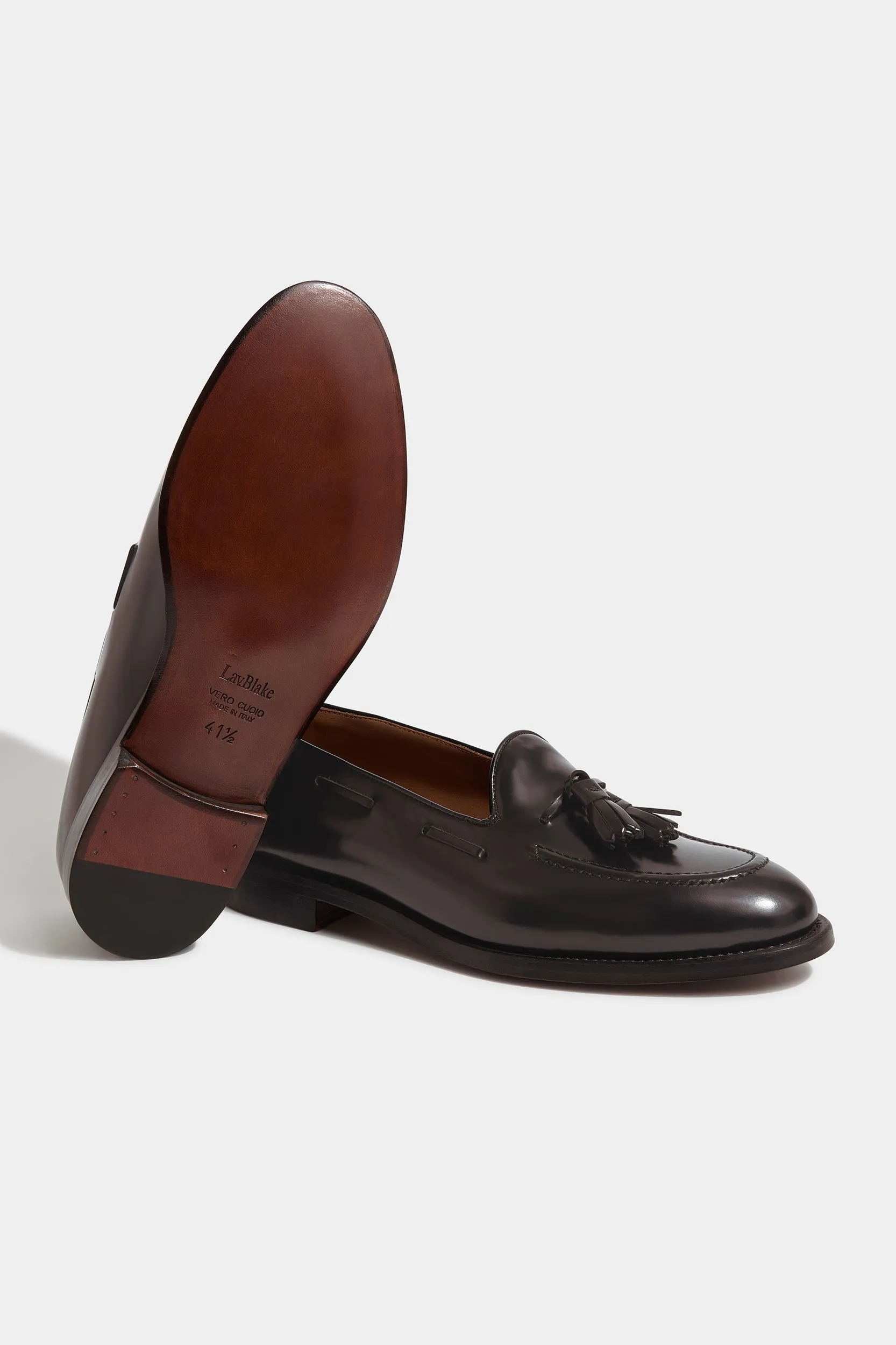Dark brown tassel loafers - Made In Italy
