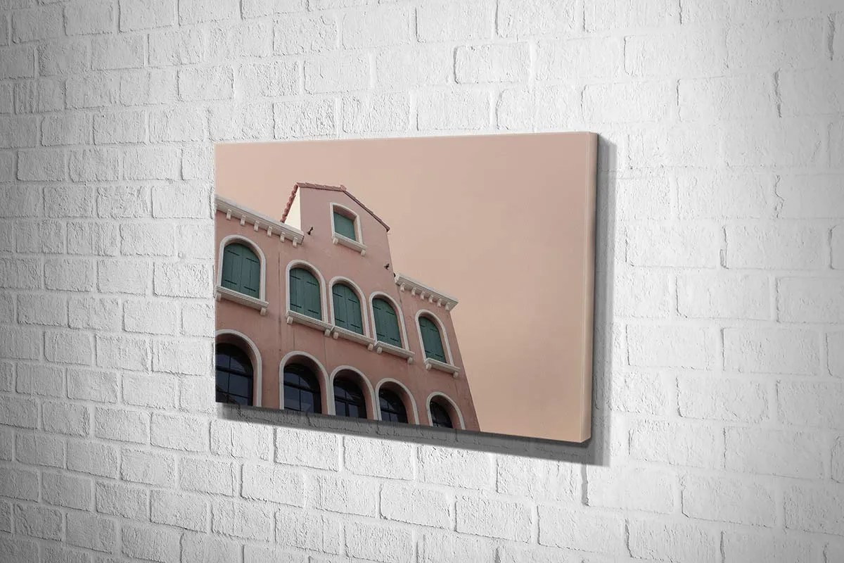 European Retro Building | Canvas Wall Art Print