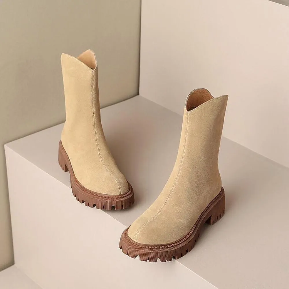 Flip Flop Leather Mid-High Martin Boots