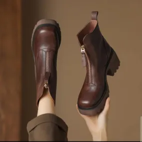 Front Zipper Easy On/Off Martin Boots