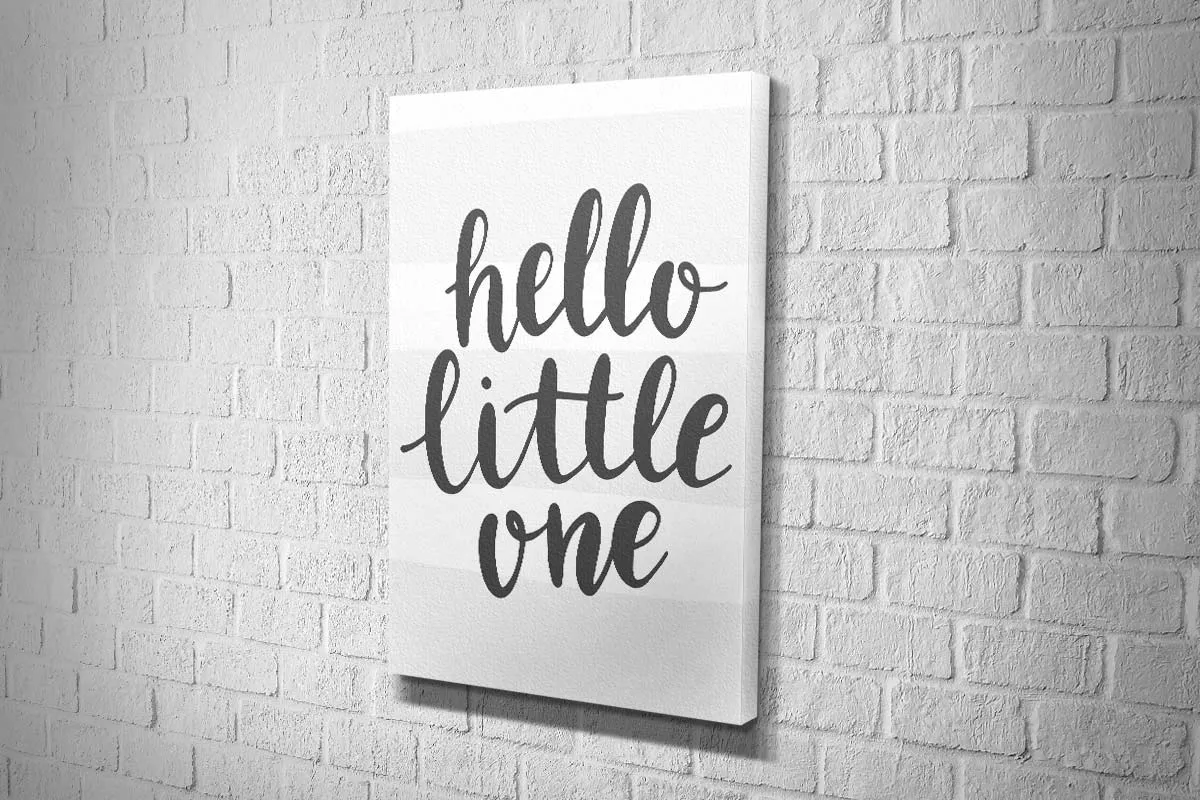 Hello Little One Grey | Scandinavian Kid's Wall Art Print
