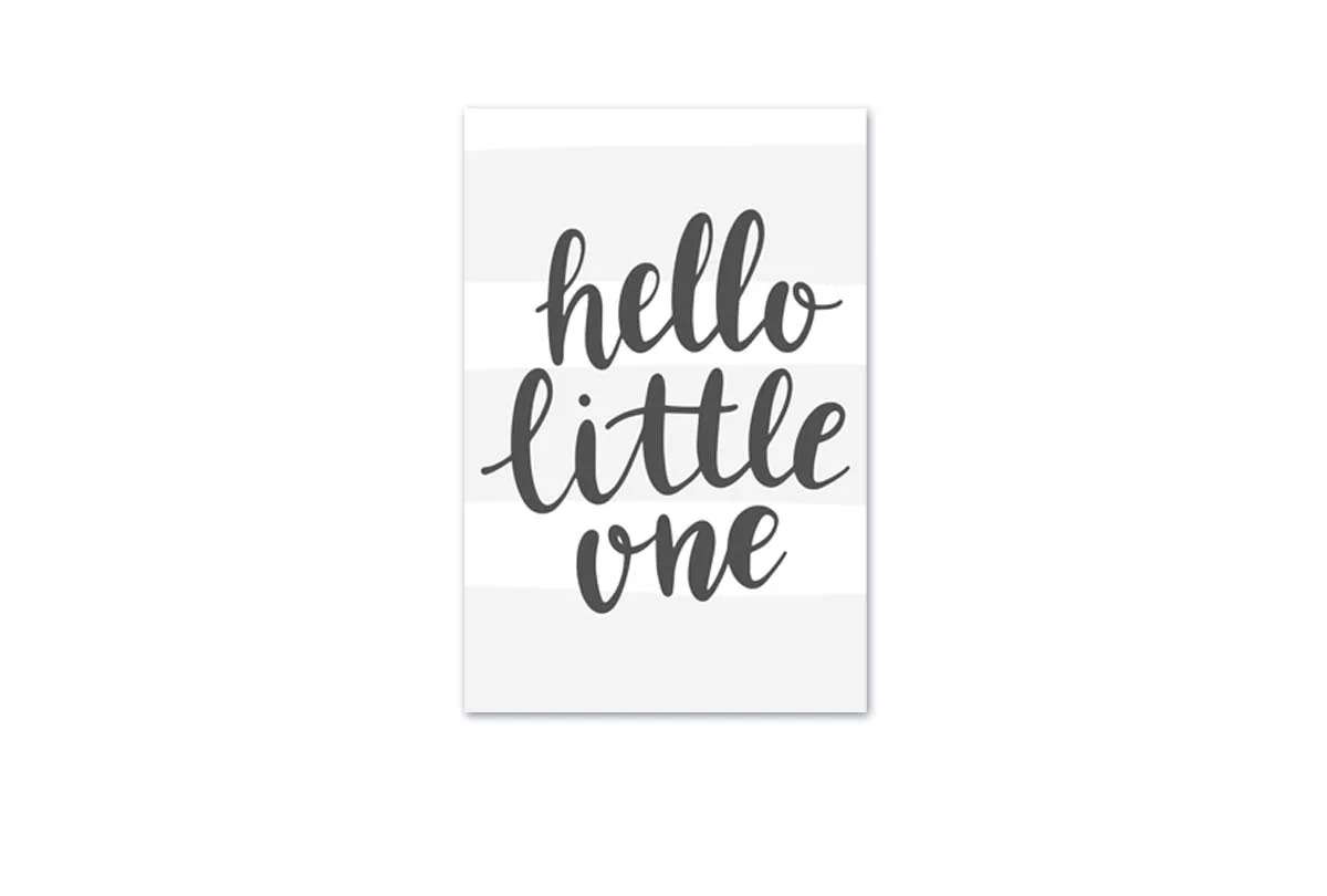 Hello Little One Grey | Scandinavian Kid's Wall Art Print
