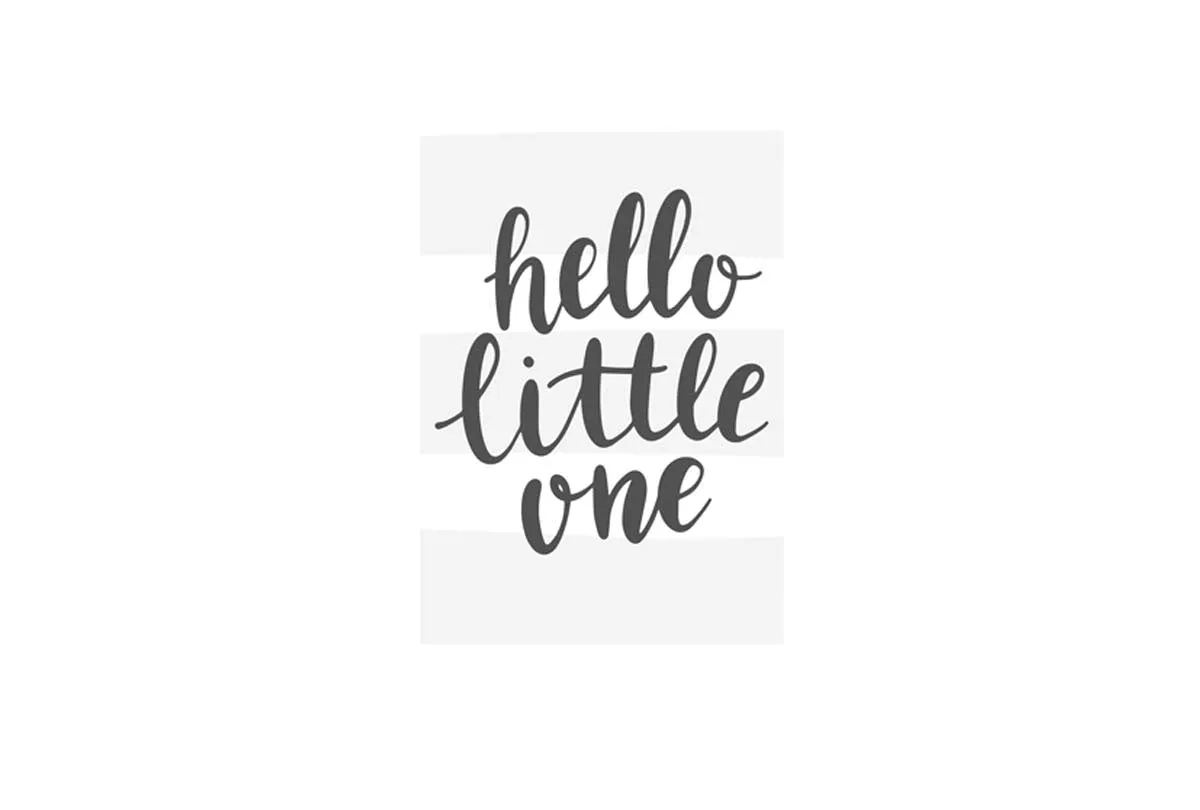 Hello Little One Grey | Scandinavian Kid's Wall Art Print