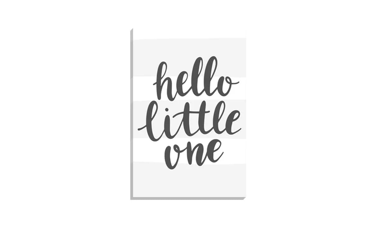 Hello Little One Grey | Scandinavian Kid's Wall Art Print