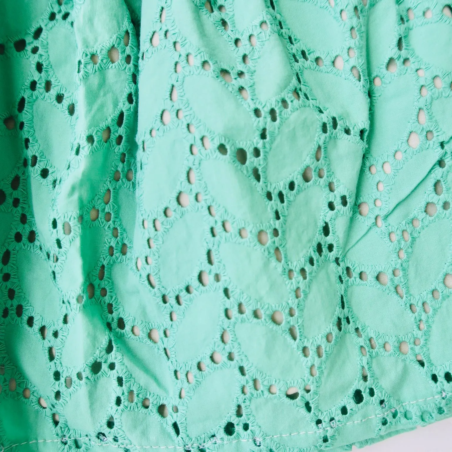 Iris Dress in Jade Leaves Eyelet