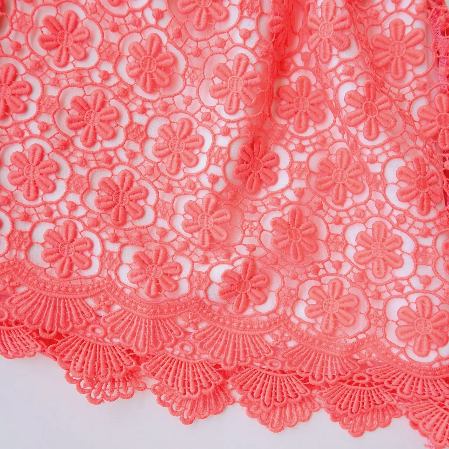 Magnolia Dress in Coral Pink Lace