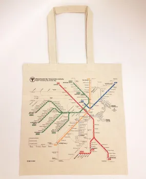 MBTA Rapid Transit Map Canvas Tote Bag