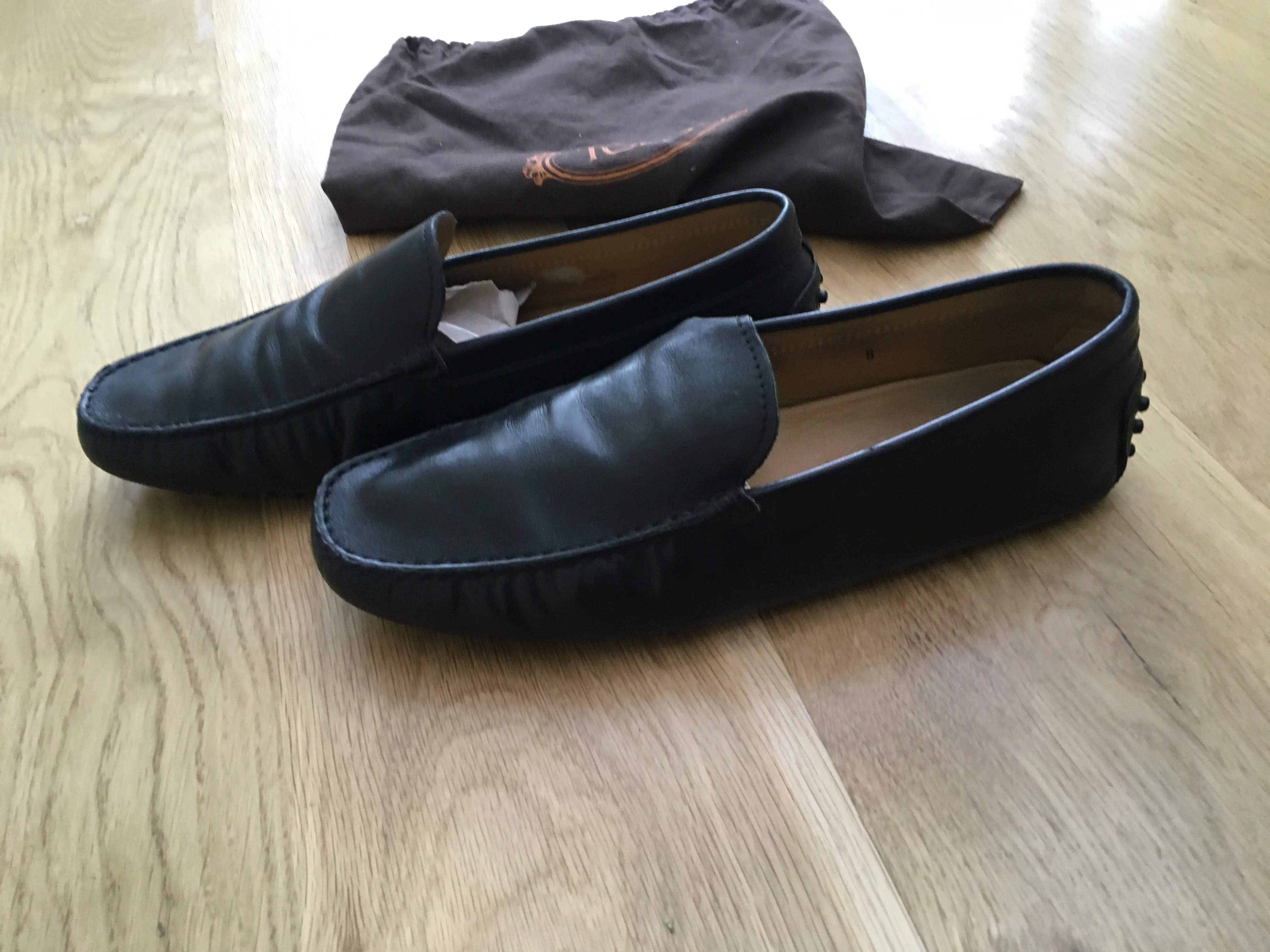 Tod's Driving Loafers Moccasin Leather Shoes Men