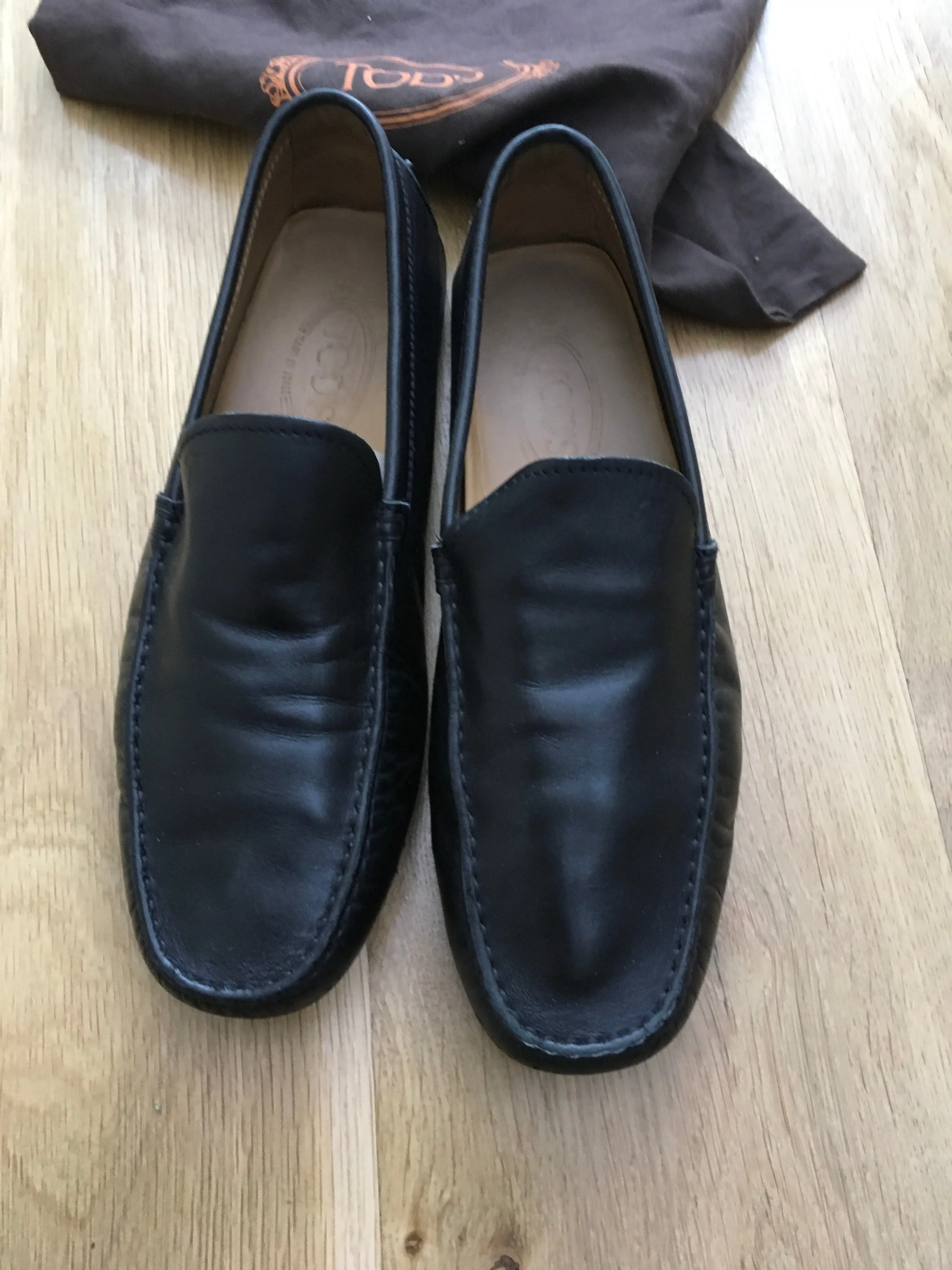 Tod's Driving Loafers Moccasin Leather Shoes Men