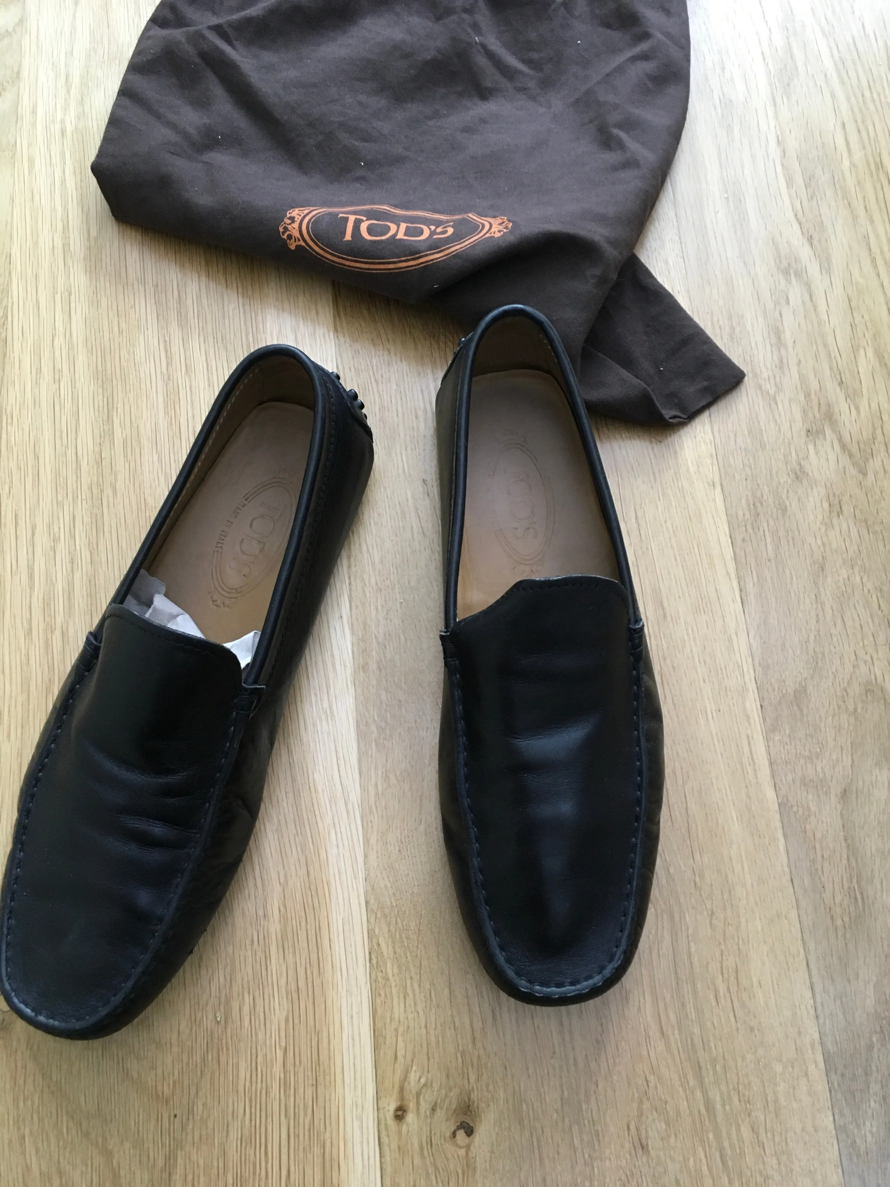Tod's Driving Loafers Moccasin Leather Shoes Men