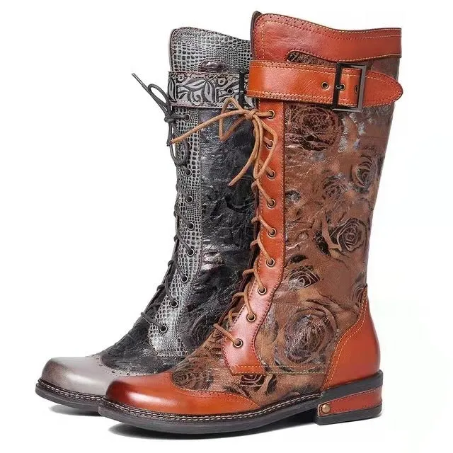 Women's Long Cowboy Boots Vintage Embroidery Boots