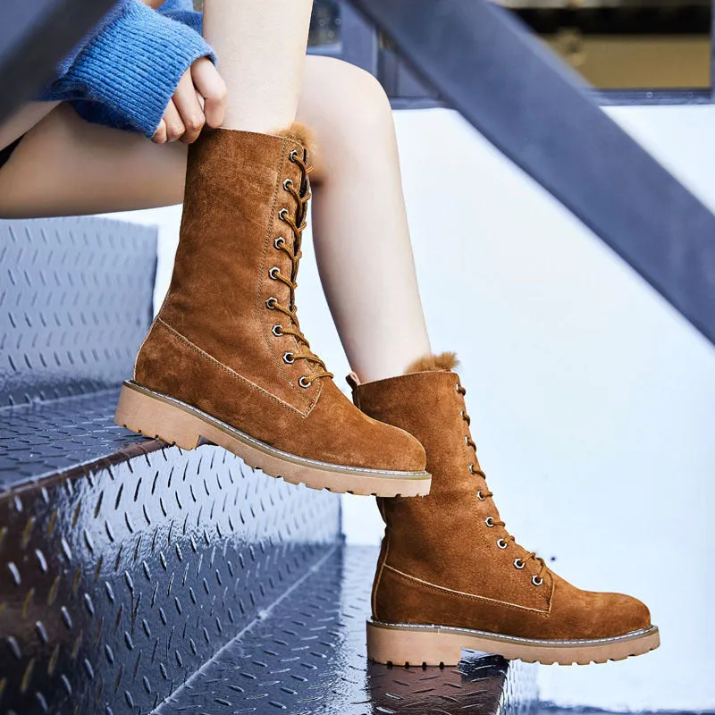 Women's Winter Warm Fur Mid-tube Snow Boots